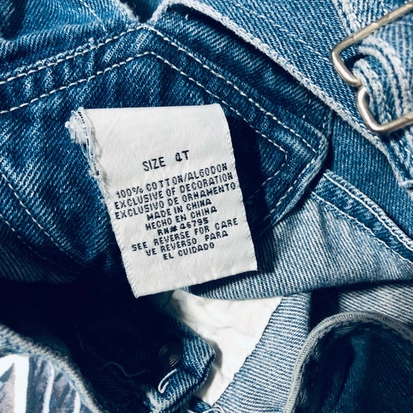 Girl’s Monster’s Inc Vintage Boo Denim Overalls Size 4 EUC - Picture 4 of 6